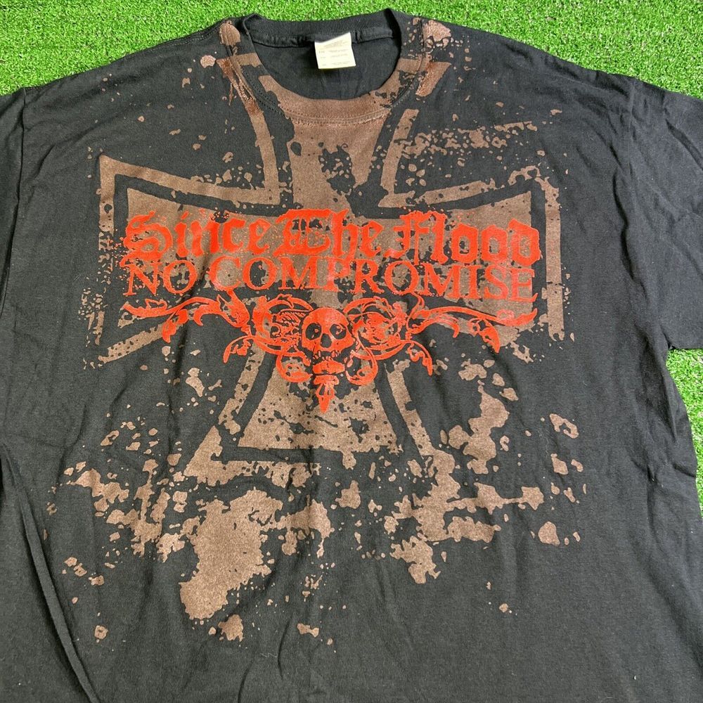 Rare Since The‎ Flood No Compromise Hardcore Band T-Shirt Black Mens Size XL
